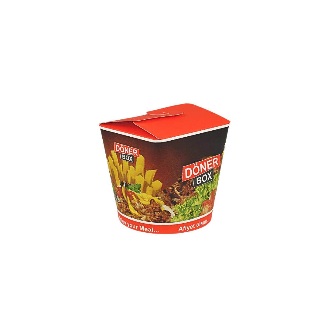 Dönerbox - 26oz Food-Box - mit Druck (750ml) - 500 Stück