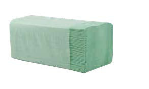 Handtuchpapier 1-lagig ZZ/V Falz Krepp-Grün - 5.000 Blatt - Image 1