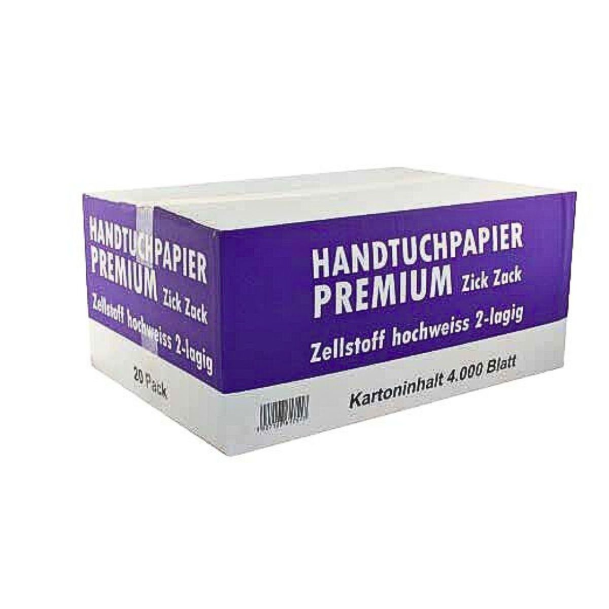 Handtuchpapier 2-lagig hochweiss ZZ-Falz Premium - 4.000 Blatt - Image 1