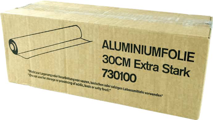 Alufolie - 30cm breit - 14my 600g- 4 Rollen