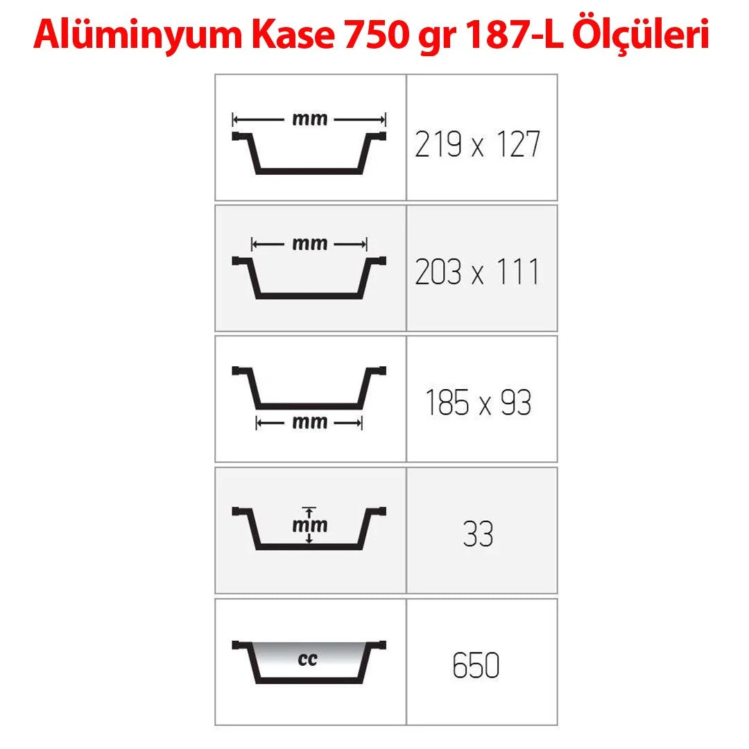 Aluschale 650ml, 219x127x33 mm - 100 Stück - Image 3