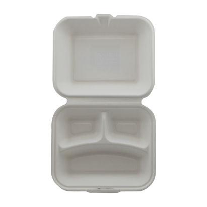 Bagasse MenüBox IP4, 3-geteilt  - 200 Stück