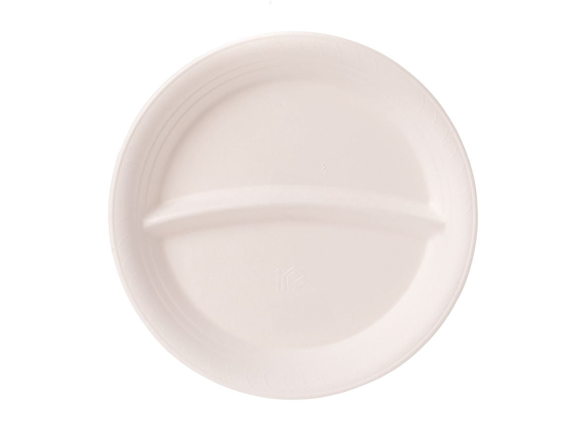 Bagasse Teller 2-geteilt 22,5cm - 600 Stück - Image 1