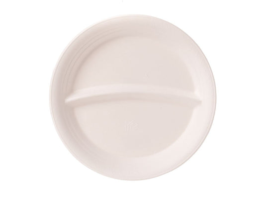 Bagasse Teller 2-geteilt 22,5cm - 600 Stück