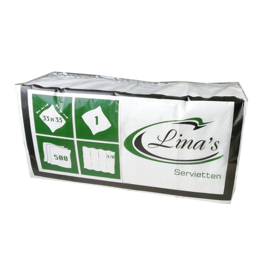 Servietten 33x33cm 1-lagig 1/8 Falz Zellstoff - 5.000 Stück
