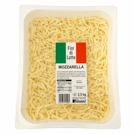 Mozzarella gerieben - 2,5 Kg