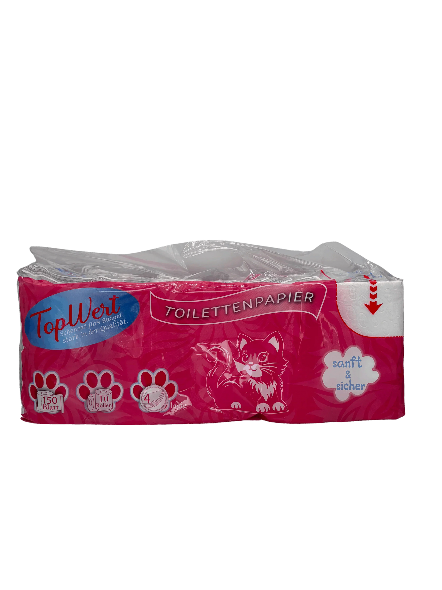 Toilettenpapier Premium 4-lagig, 150 Blatt  hochweiss, 22x70 Rollen - 1 Palette