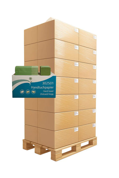 Handtuchpapier grün 1-lagig, 5000 Blatt x 32 Kartons - 1 Palette