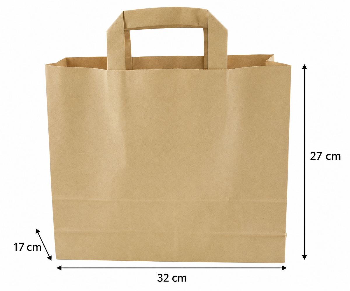 Papiertragetaschen extra Große 32x17x27cm - 250 Stück