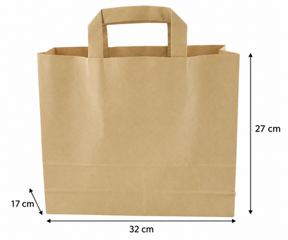 Papiertragetaschen extra Große 32x17x27cm - 250 Stück