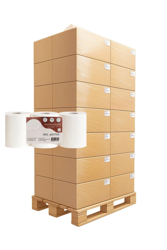 Handtuchrolle 1-lagig 300m, Innen- und Aussenabwicklung, 20cm breit ohne Perforation, 40 x 6 Rollen - 1 Palette