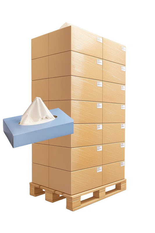 Kosmetiktücher 2-lagig hochweiß Zellstoff- 32 Kartons pro Palette á 40 Boxen