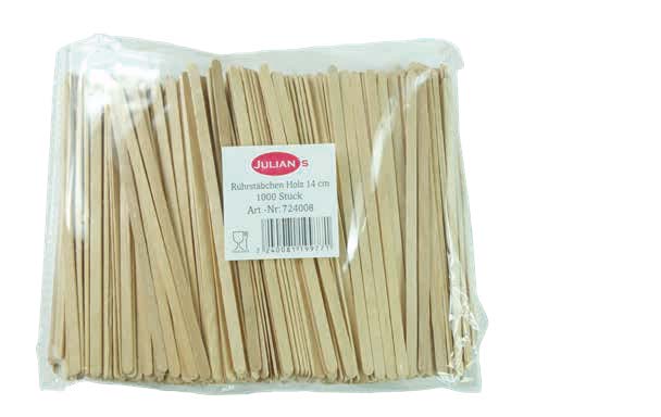 Rührstäbchen Holz 14cm - 10.000 Stück