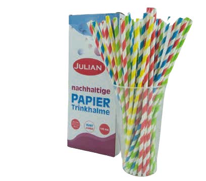 Strohhalme aus Papier, bunt 26 cm - 2.400 Stück